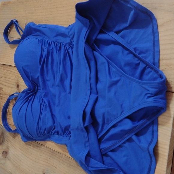 La Blanca Island Goddess Royal Blue Swim Dress Size 14 - Picture 9 of 11